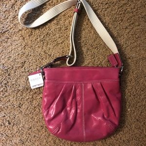 Raspberry Patent Coach Crossbody NWT